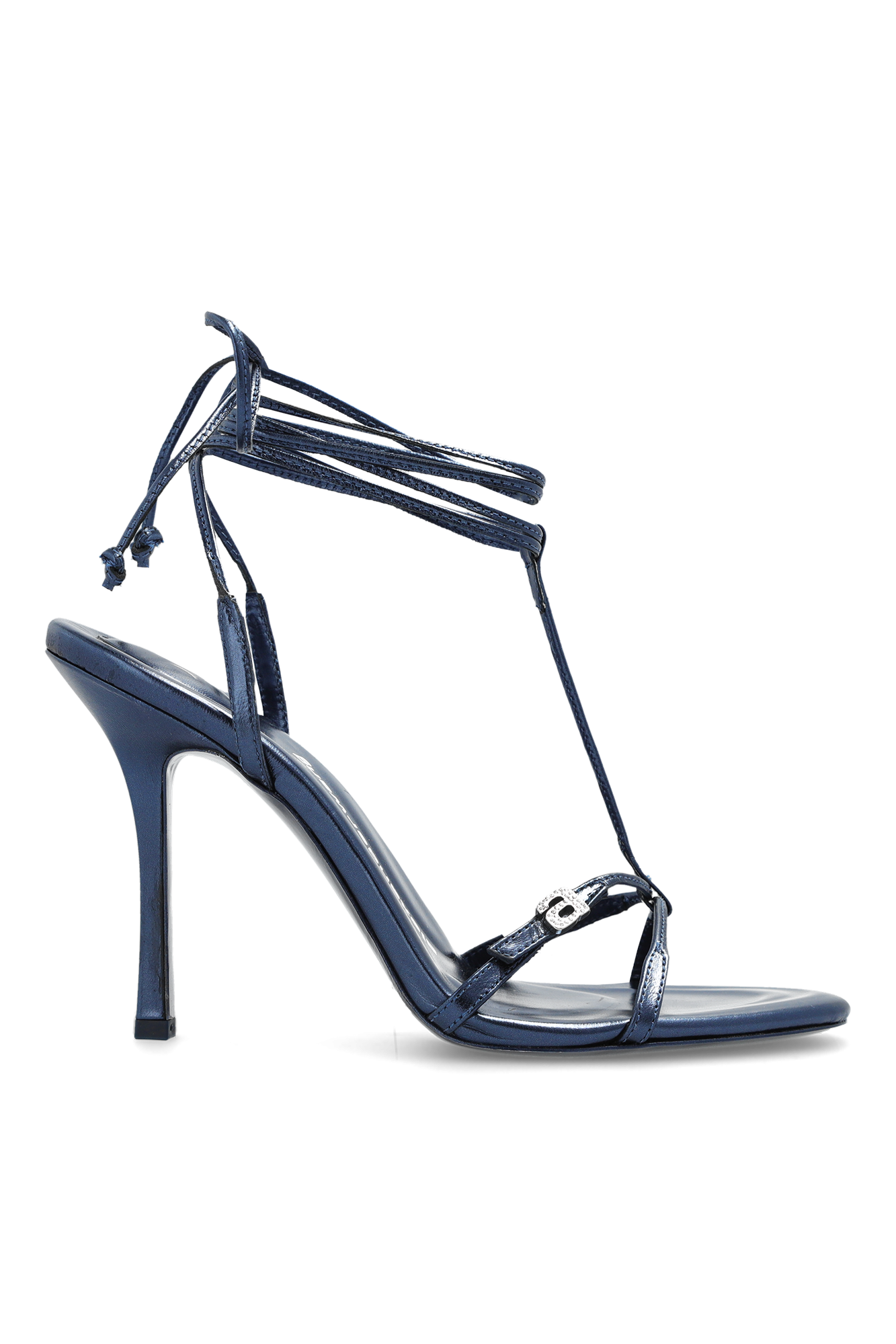 Navy strappy 2024 heeled sandals